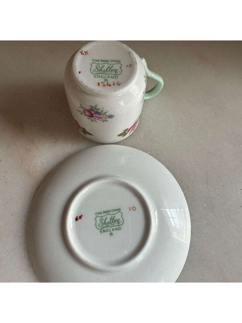 ☕ Vintage Shelley Miniature Tea Cup & Saucer #13426 – Best Ware - Picture 5 of 7